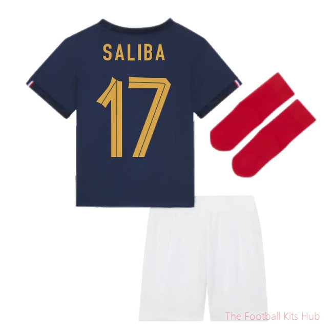 2022-2023 France Home Little Boys Mini Kit (Saliba 17)-unisoccer store